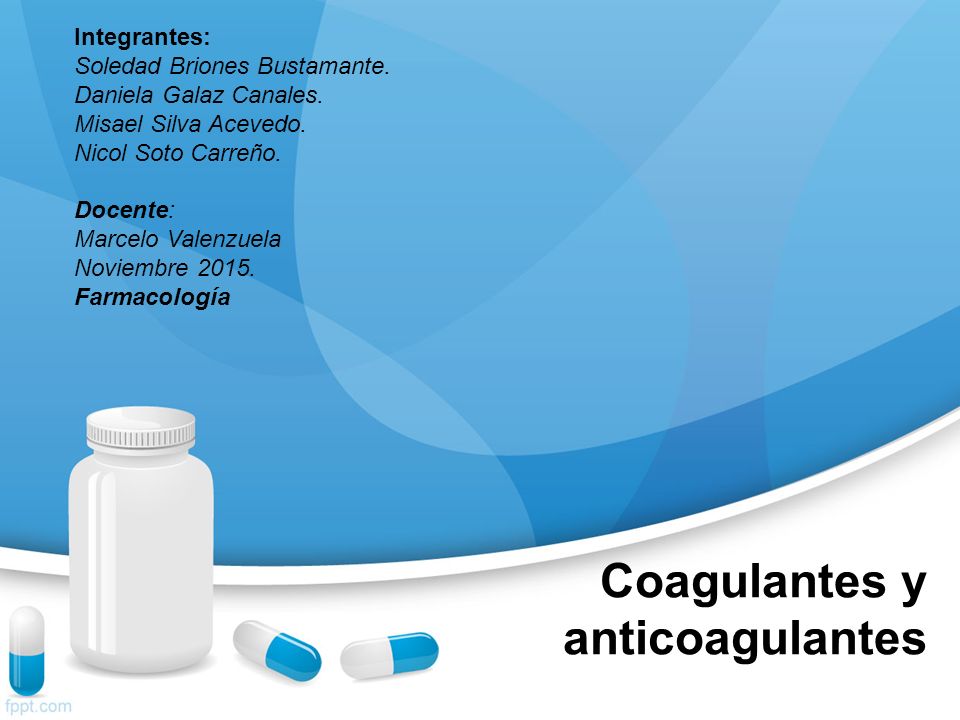farmacos coagulantes y anticoagulantes